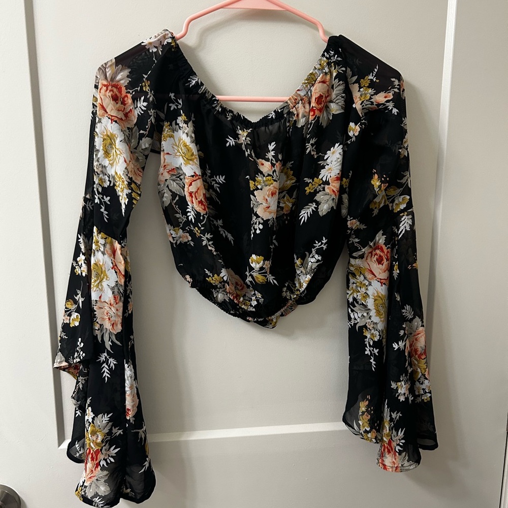 Floral Black Women's Top